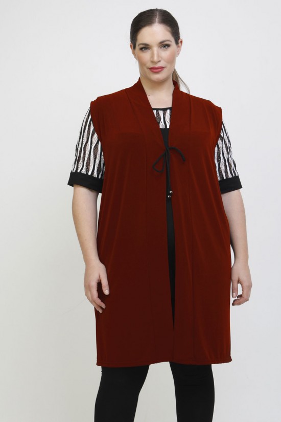 A22-142KZ Ζακέτα / Καζάκα μακριά - Μπορντώ