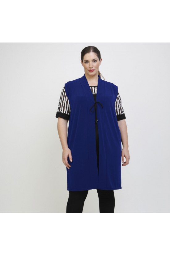 A22-142KZ Ζακέτα / Καζάκα μακριά - Μπλε Ρουά