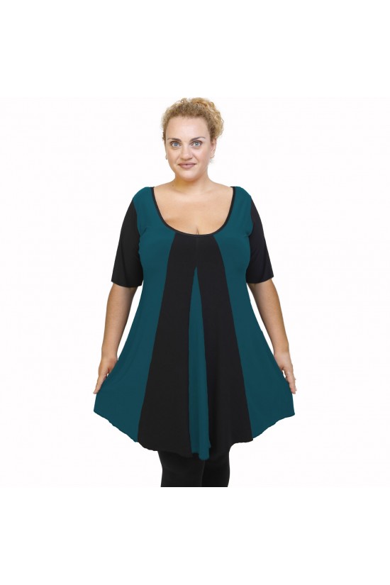 A22-176K Μπλουζοφόρεμα κομποζέ - Πετρόλ