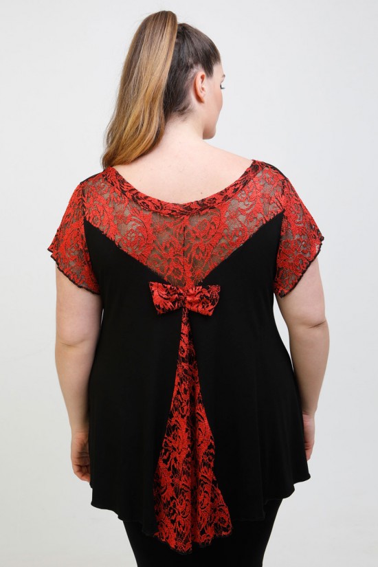 A22-189DA Μπλούζα εβαζέ με δαντέλα - Εκάι