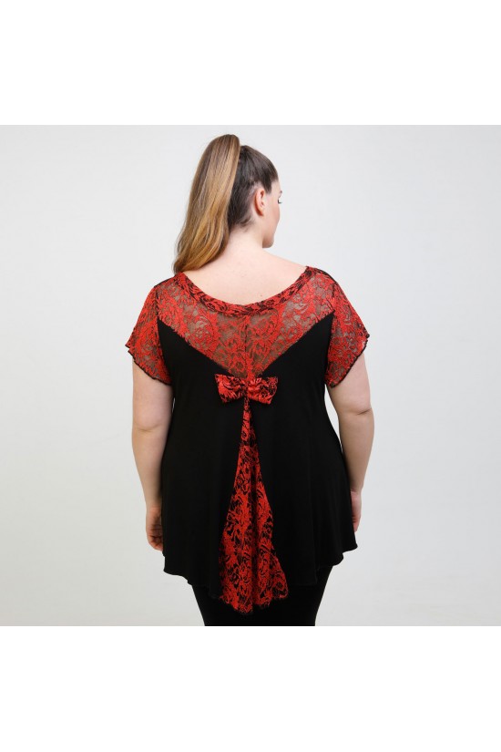 A22-189DA Μπλούζα εβαζέ με δαντέλα - Εκάι