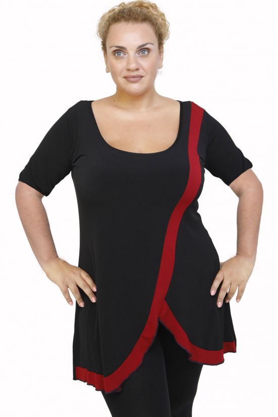 A22-197 Μπλουζοφόρεμα κομποζέ - Μπορντώ