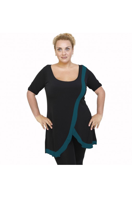 A22-197 Μπλουζοφόρεμα κομποζέ - Πετρόλ