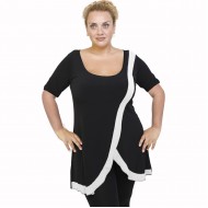 A22-197 Μπλουζοφόρεμα κομποζέ - Άσπρο