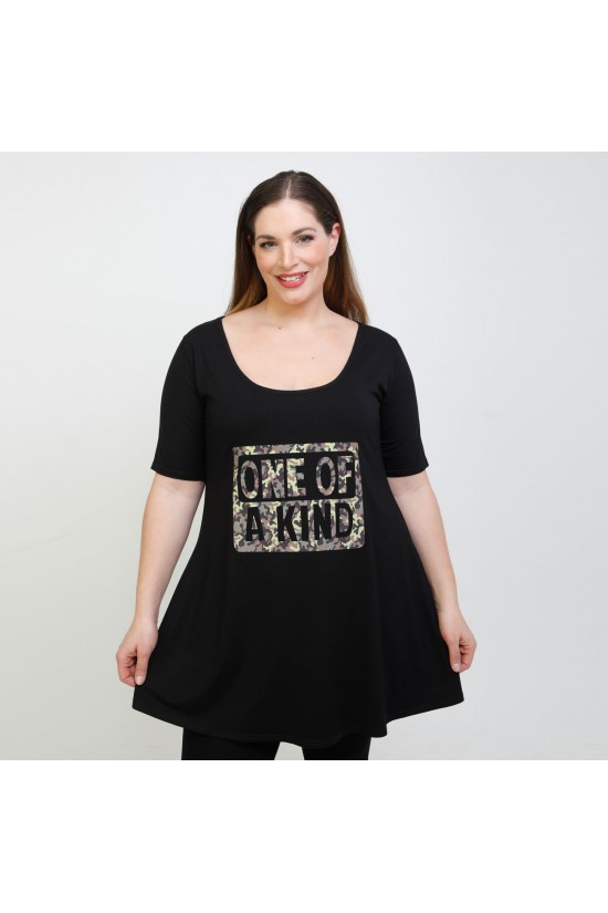 A22-276-S-1 Μπλουζοφόρεμα με στάμπα A22-276-S-1 Μπλουζοφόρεμα με στάμπα