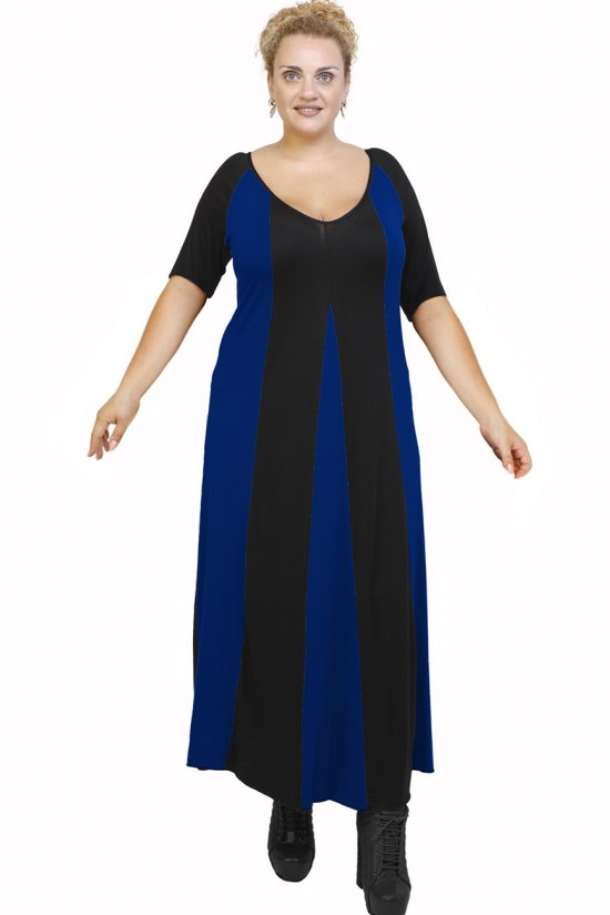 A22-296 Φόρεμα μακρύ κομποζέ - Μπλε Ρουά