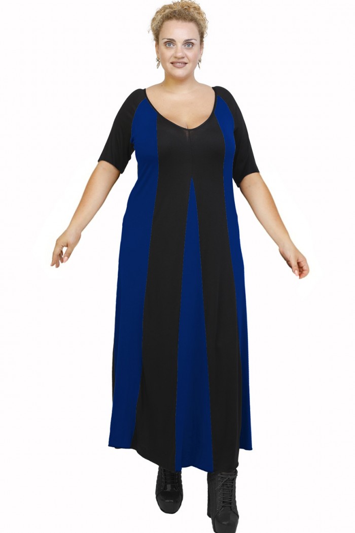 A22-296 Φόρεμα μακρύ κομποζέ - Μπλε Ρουά
