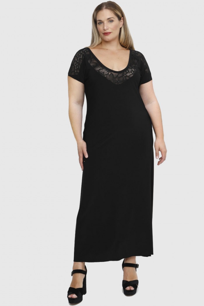 A23-123FD Φόρεμα μακρύ - Μαύρο