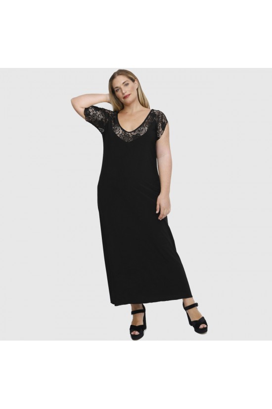 A23-123FKD Φόρεμα μακρύ - Μαύρο