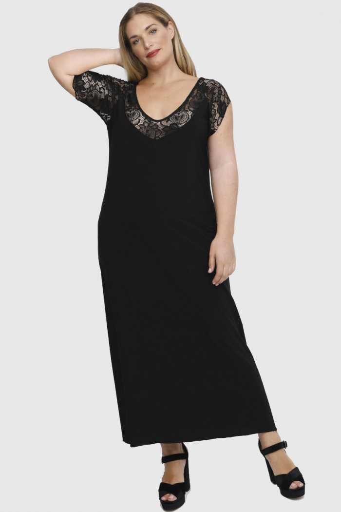A23-123FKD Φόρεμα μακρύ - Μαύρο
