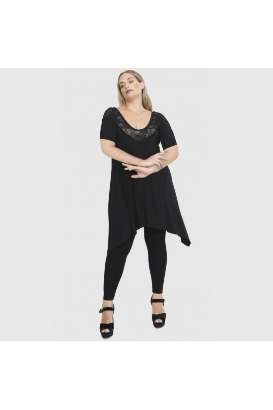 A23-182D Μπλουζοφόρεμα εβαζέ - Μαύρο A23-182D Μπλουζοφόρεμα εβαζέ - Μαύρο