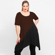 A23-182K Μπλουζοφόρεμα Εβαζέ - Καφέ