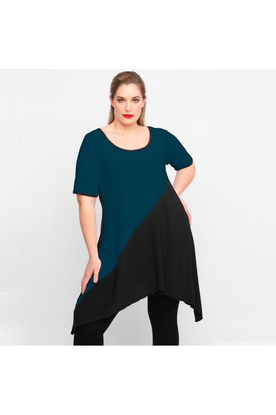 A23-182K Μπλουζοφόρεμα Εβαζέ - Πετρόλ A23-182K Μπλουζοφόρεμα Εβαζέ - Πετρόλ