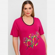 A23-200V-S-14 Φόρεμα με στάμπα - Φούξια