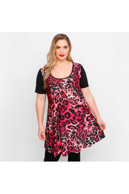 A23-6076 Μπλουζοφόρεμα εμπριμέ - Μπορντώ A23-6076 Μπλουζοφόρεμα εμπριμέ - Μπορντώ