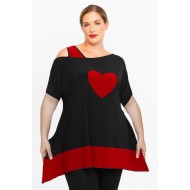 A24-158 Μπλούζα Άλφα με Καρδιά - Μπορντώ