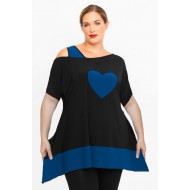 A24-158 Μπλούζα Άλφα με Καρδιά - Πετρόλ