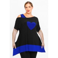 A24-158 Μπλούζα Άλφα με Καρδιά - Μπλε Ρουά