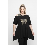 A24-1858 Μπλούζα με Στάμπα