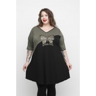 A24-1876VK Μπλουζοφόρεμα με Στάμπα