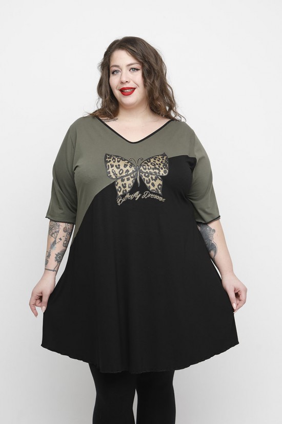 A24-1876VK Μπλουζοφόρεμα με Στάμπα