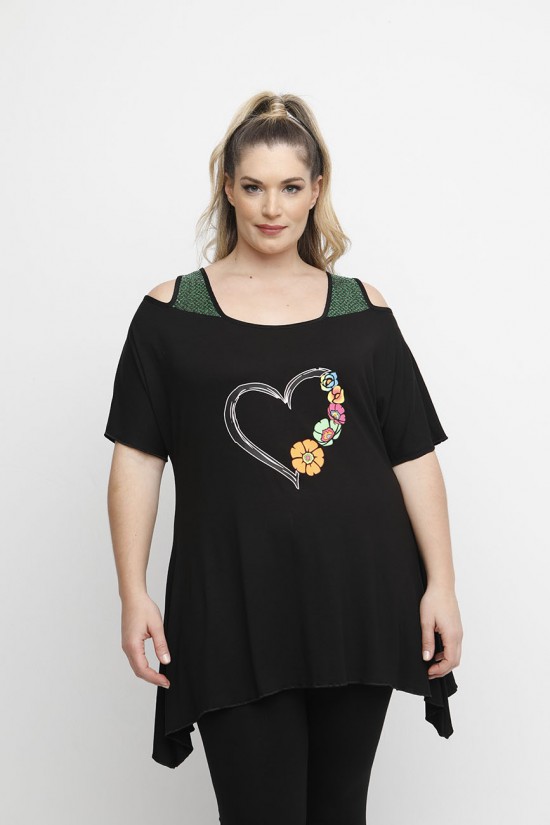 A24-3687 Μπλούζα με Στάμπα