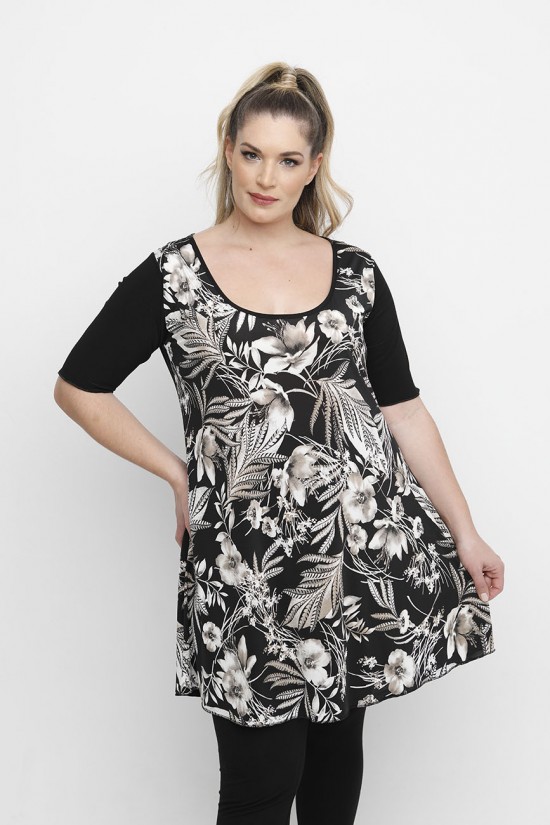 A24-5776 Μπλουζοφόρεμα Εμπριμέ