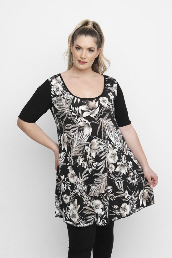 A24-5776 Μπλουζοφόρεμα Εμπριμέ