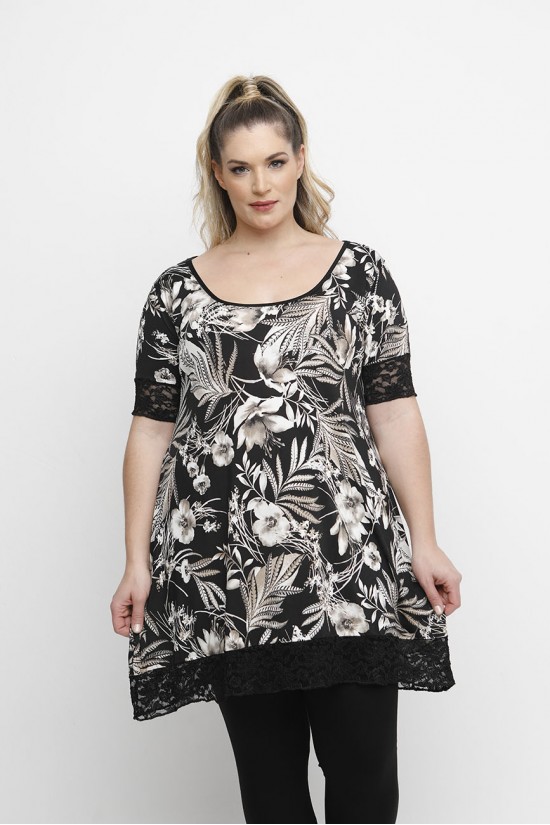 A24-5776D Μπλουζοφόρεμα Εμπριμέ