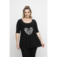 A24-5908LK Μπλούζα με Στάμπα