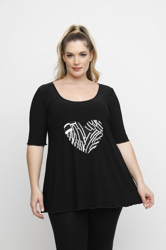 A24-5908LK Μπλούζα με Στάμπα