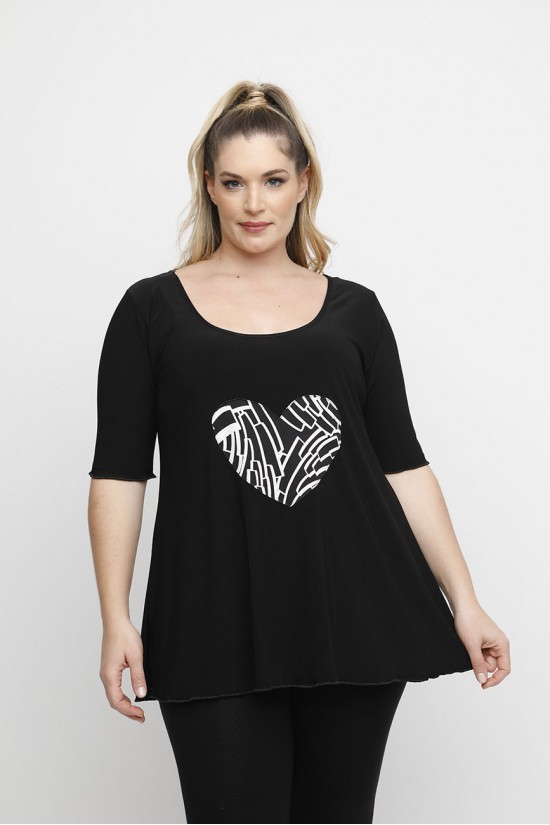 A24-5908LK Μπλούζα με Στάμπα