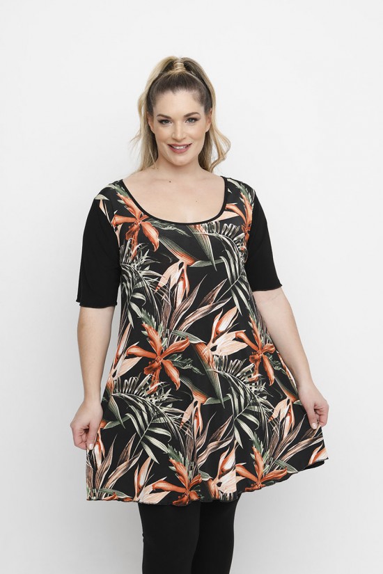 A24-9276 Μπλουζοφόρεμα Εμπριμέ