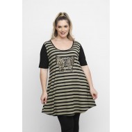 A24-9776 Μπλουζοφόρεμα Ριγέ