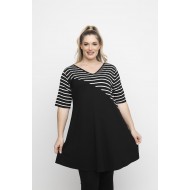 A24-9976VK Μπλουζοφόρεμα κομποζέ με ριγιέ