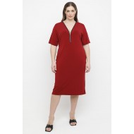 A25-100F Φόρεμα με Φερμουάρ - Μπορντώ