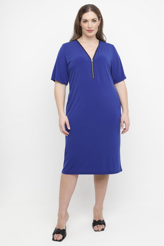 A25-100F Φόρεμα με Φερμουάρ - Μπλε Ρουά A25-100F Φόρεμα με Φερμουάρ - Μπλε Ρουά