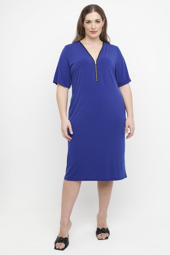 A25-100F Φόρεμα με Φερμουάρ - Μπλε Ρουά A25-100F Φόρεμα με Φερμουάρ - Μπλε Ρουά