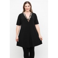 A25-1276V Μπλουζοφόρεμα με Εμπριμέ