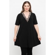 A25-1676V Μπλουζοφόρεμα με Εμπριμέ