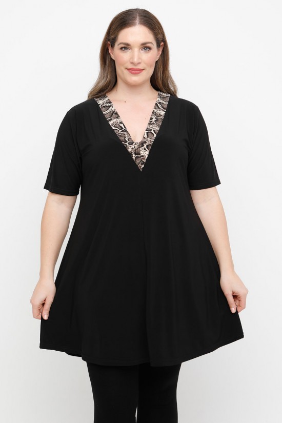 A25-1676V Μπλουζοφόρεμα με Εμπριμέ A25-1676V Μπλουζοφόρεμα με Εμπριμέ