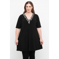 A25-1776V Μπλουζοφόρεμα με Εμπριμέ