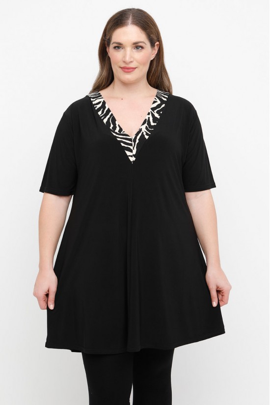 A25-1776V Μπλουζοφόρεμα με Εμπριμέ A25-1776V Μπλουζοφόρεμα με Εμπριμέ