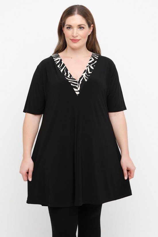 A25-1776V Μπλουζοφόρεμα με Εμπριμέ A25-1776V Μπλουζοφόρεμα με Εμπριμέ