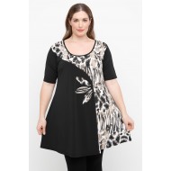 A25-1876KF Μπλουζοφόρεμα με Εμπριμέ