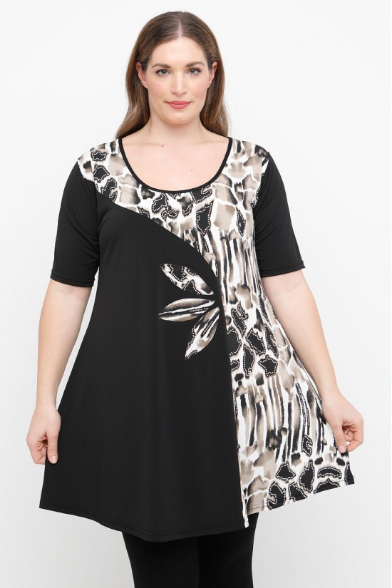 A25-1876KF Μπλουζοφόρεμα με Εμπριμέ