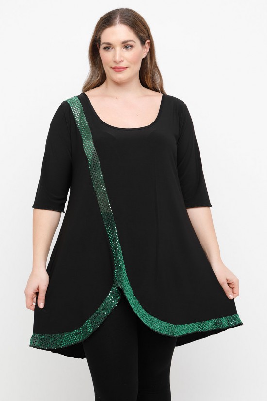 A25-2197 Μπλουζοφόρεμα με Λούρεξ - Πράσινο A25-2197 Μπλουζοφόρεμα με Λούρεξ - Πράσινο