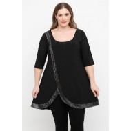 A25-2197 Μπλουζοφόρεμα με Λούρεξ - Ασημί