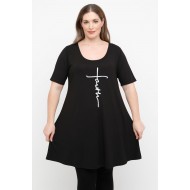 A25-276-40 Μπλουζοφόρεμα με Στάμπα