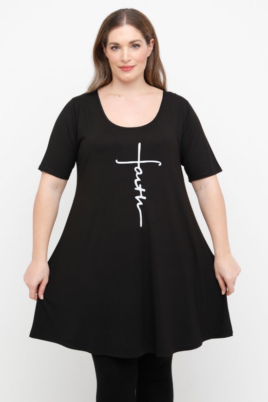 A25-276-40 Μπλουζοφόρεμα με Στάμπα A25-276-40 Μπλουζοφόρεμα με Στάμπα